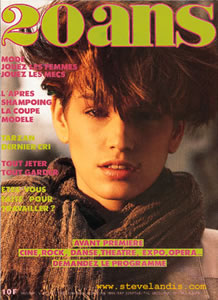 first magazine cover of model Cindy Crawford for 20ANS