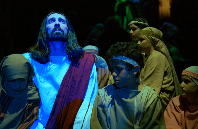 Jesus and the children, from stage production of "Jesus Christ Superstar"