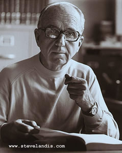 James A. Michener contemplating