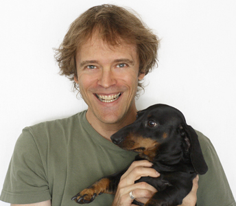 Steve Landis with Milo the wonder dog