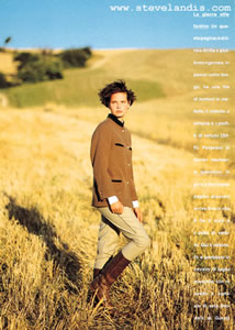 Silke walking through the fields of Tuscany, photographed by Steve Landis